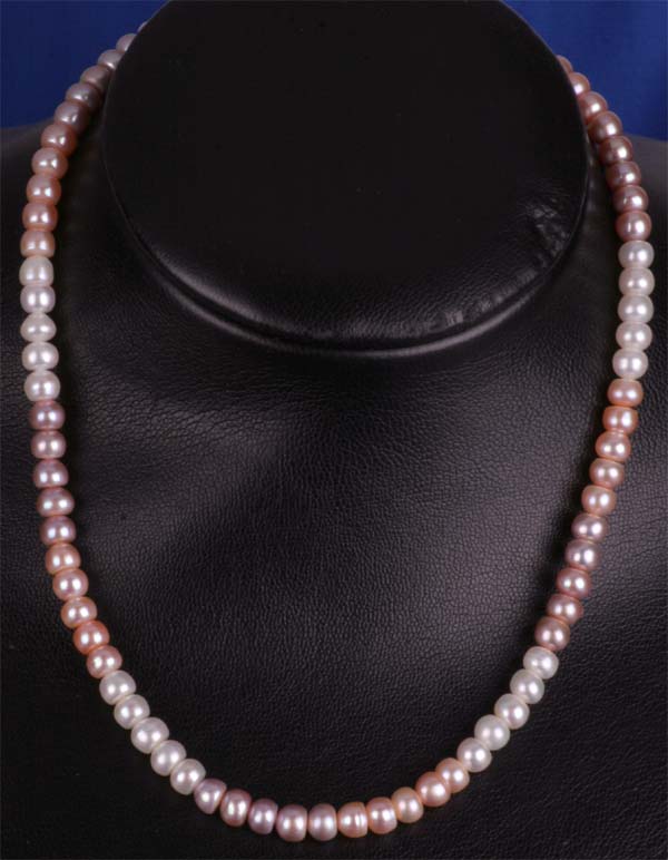Perlenkette Super Eng geknüpft 3-Farbig 45cm