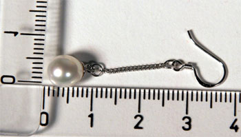 Perlenohrringe 8-7mm weiss O101