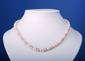 Perlenkette Buttonshape 3-Farbig Rainbow Lachs Weiss Violett 45cm K108