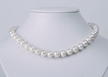 Colier Echte Zuchtperlen Perlenkette mit Silberverschluss