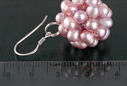Perlen-Ohrringe 925 Silber in Beerenfoorm Hell-Violett O105 an Silber-Hänger